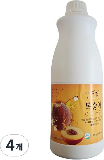 웰파인 더진한 복숭아 아이스티, 1.8kg, 4개