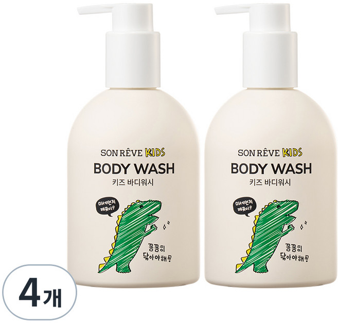 쏭레브 키즈 바디워시 사탕향, 290ml, 4개