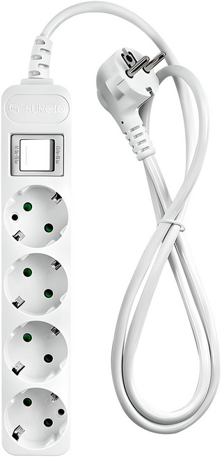 모노케어 접지 전선형 멀티탭 4구 DH-2048NT DH-1049-ST, 3m, 화이트, 1개