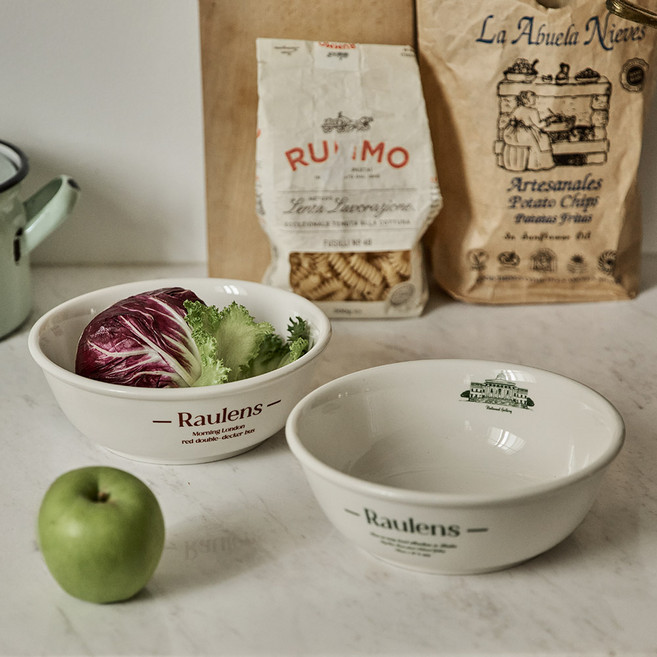 메종오브제 로렌스 런던 샐러드볼 2종 세트, 그린 + 레드, 1세트