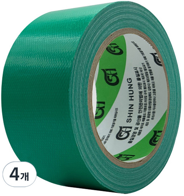 신흥 국산 대용량 라바 청면테이프 48mm x 25M 초록, 4개