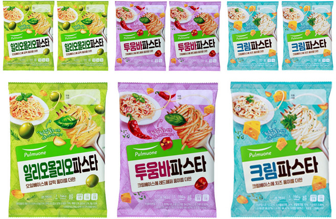 풀무원 알리오 올리오 파스타 144g 3p + 투움바 파스타 150g 3p + 크림 파스타 150g 3p, 1세트