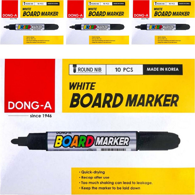 DONG-A 白板筆, 黑色, 40個