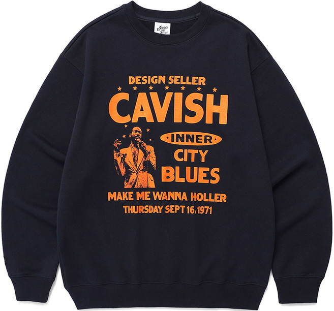 카비시 남녀공용 시티 블루스 스웨트셔츠