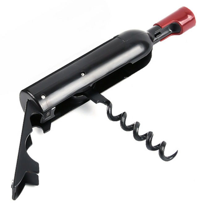 해피무드 와인병 모양 와인오프너, 혼합색상, 1개