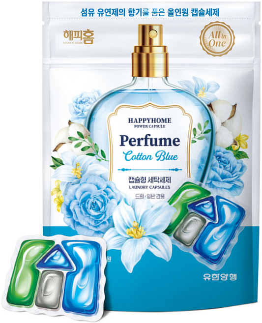 해피홈 파워캡슐 올인원 코튼블루 세탁세제, 28개입, 1개