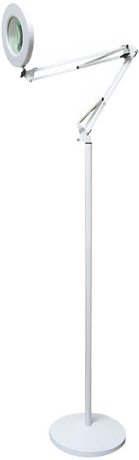 專業八倍鏡 LED環形放大鏡檯燈 立架款 21-006-P8XWH 含5V/3A變壓器, 白色
