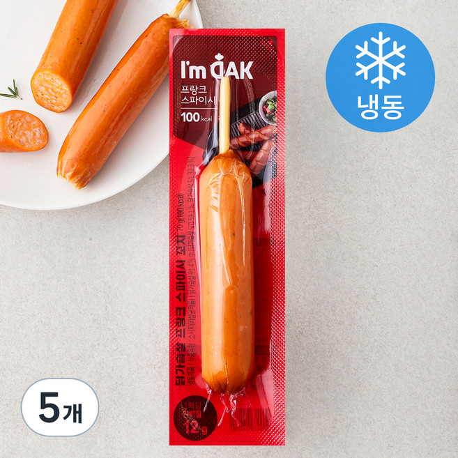 아임닭 닭가슴살 프랑크 스파이시 꼬치 (냉동), 70g, 5개