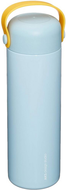AKS 海豚提手杯(小) 350ml 尺寸：66x76x178mm 外殼、內膽不銹鋼材質 304不銹鋼 食品級PP 食品級矽膠, 蘭迪藍, 1瓶