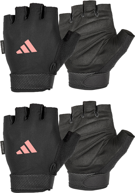 아디다스피트니스 에센셜 벨크로 스트랩 헬스 장갑, 핑크, 2개