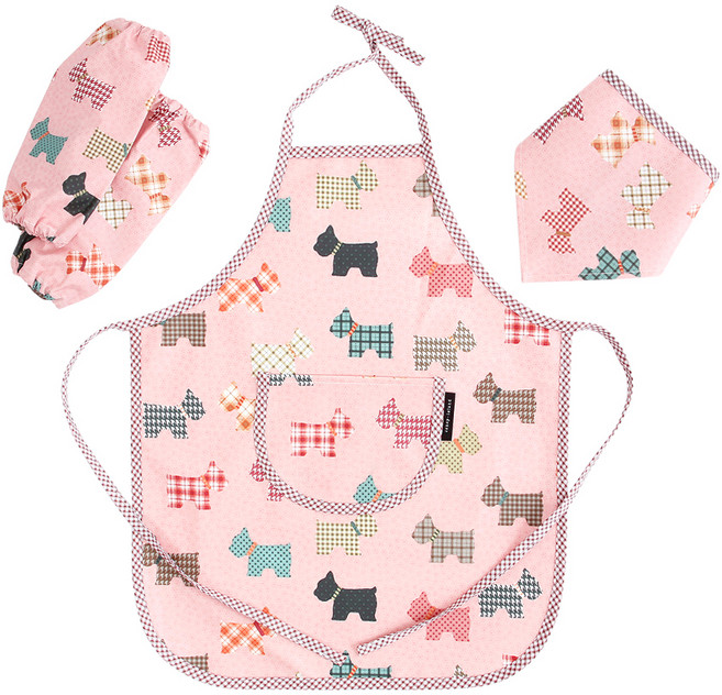 코니아일랜드 유아용 순면 앞치마 세트