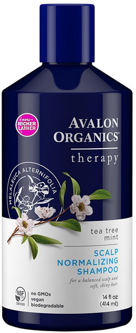 AVALON ORGANICS 頭皮調理精油洗髮精 茶樹薄荷 適用於油性/問題/敏感/碎屑頭皮, 414ml, 1瓶