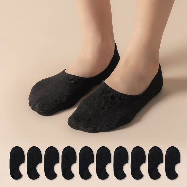 삭피엔스 여성용 절대 벗겨지지 않는 앞코보강 페이크삭스 10켤레