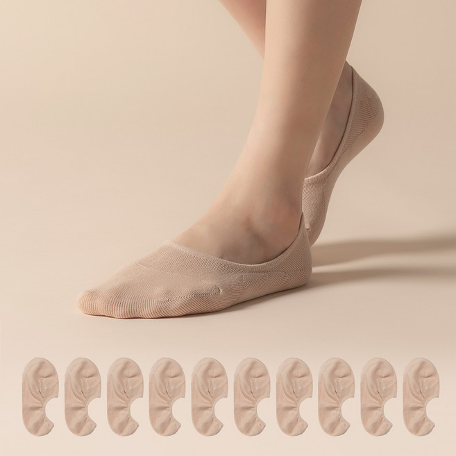 삭피엔스 여성용 절대 벗겨지지 않는 앞코보강 페이크삭스 10켤레