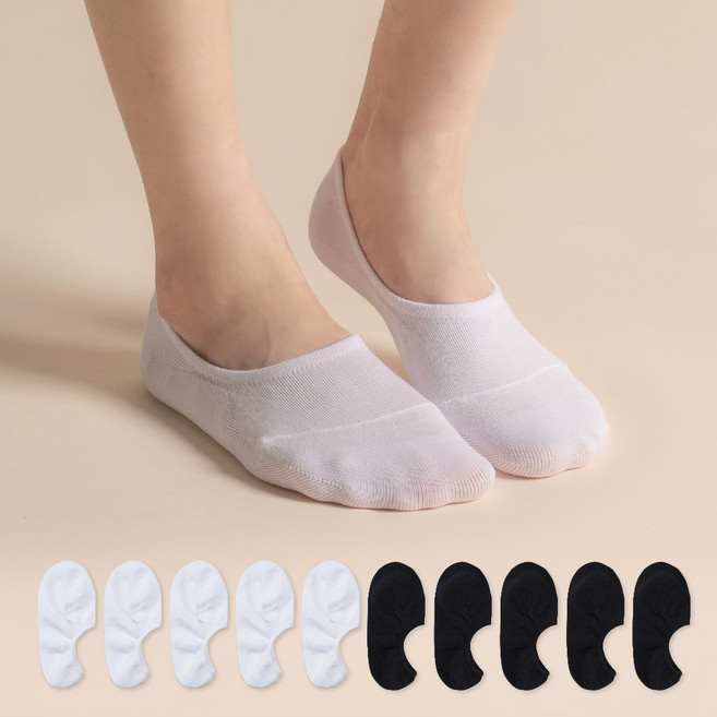 Sockpiens 女性專用絕對防滑鞋頭加固隱形襪10雙組