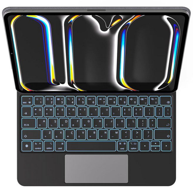 룩씨 아이패드 무선 블루투스 마그네틱 매직 키보드, 블랙, 1개