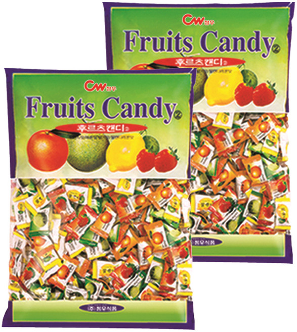 청우식품 후르츠맛 캔디, 2개, 900g