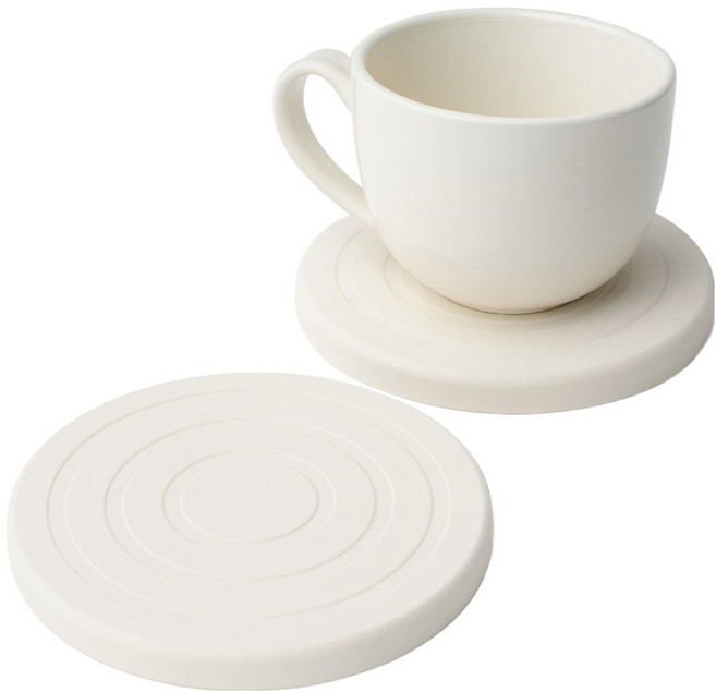 오르비아 규조토 컵받침 티코스터, 화이트, 2개