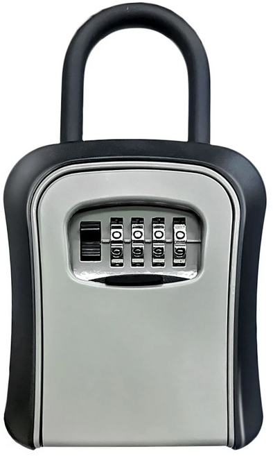 FJ 防水防塵掛勾密碼鑰匙盒 17.6 x 9.7 x 4.2cm 375g, 黑色 + 灰色, 1個