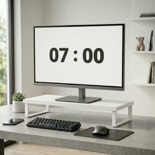라라데이 공간활용 모니터 받침대 60 x 20 x 8 cm, 화이트
