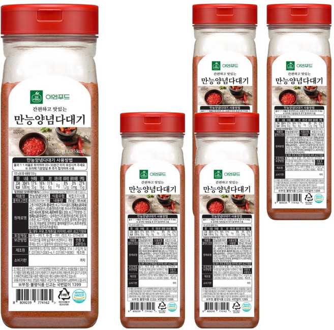 이엔푸드 만능 양념다대기, 350g, 5개