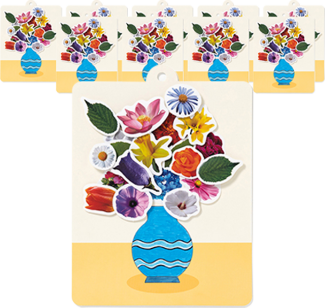 민화샵 꽃 입체 종이액자 만들기 세트 UDPPP0562, 화병, 10세트
