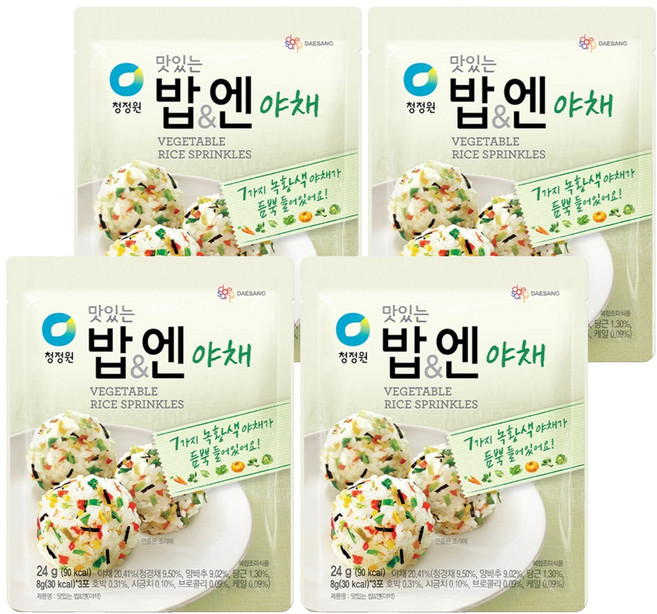 청정원 맛있는 밥 엔 야채 후리가케, 24g, 4개