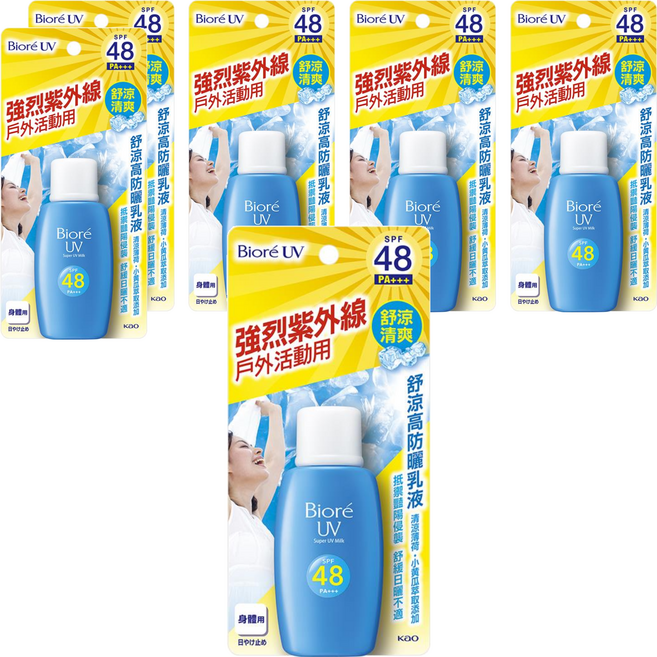 Biore 蜜妮 舒涼高防曬乳液 SPF48 PA+++, 50ml, 6瓶