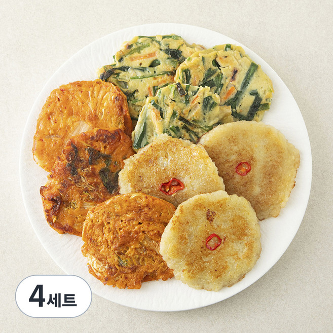 집반찬연구소 해물야채전 140g + 매콤김치전 110g + 감자전 150g, 400g, 4세트