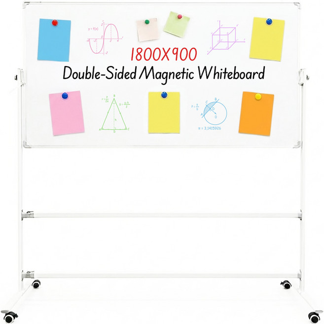 모더너리 높이조절 자석 양면 화이트보드 + 이동식 스탠드 세트, 알루미늄