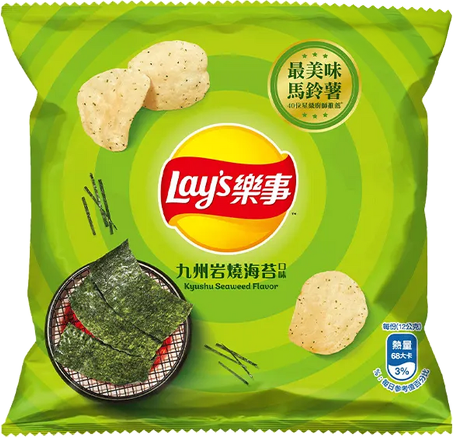 Lay's 樂事 洋芋片 九州岩燒海苔, 12g, 1包