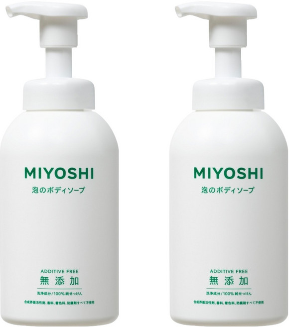 MIYOSHI 無添加 泡沫沐浴乳, 500ml, 2瓶