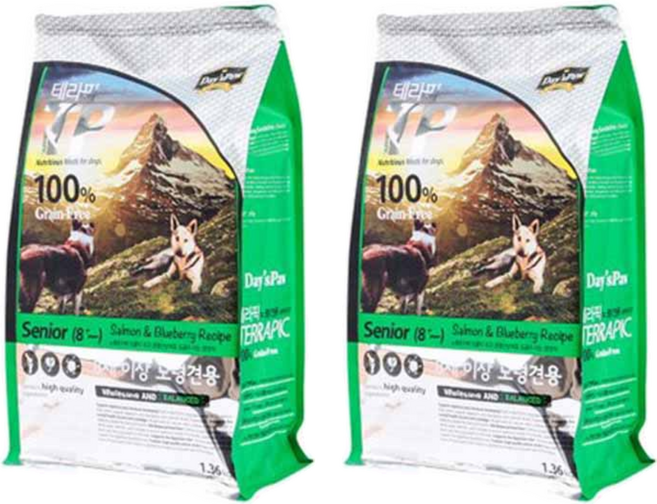 데이스포 강아지 테라픽 기능성 사료, 시니어, 1.36kg, 2개