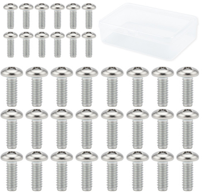 OON 탄소강 둥근머리 볼트 36p + 투명케이스 세트, 1세트, M5, 60mm