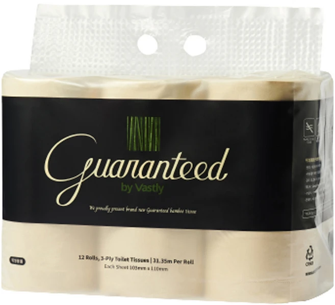 게런티드바이바스틀리 먼지없는 3겹 100퍼센트대나무 토일렛 고급롤화장지, 12롤, 1개 - 쿠팡