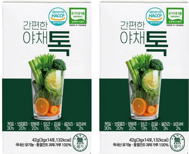 산마을 간편한 야채톡 14p, 2개, 42g - 쿠팡