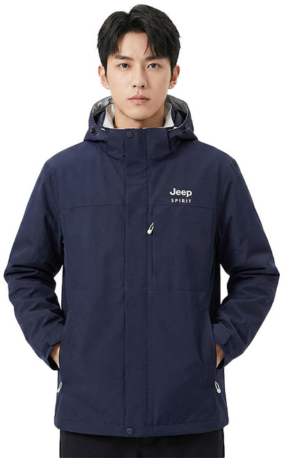 Jeep Spirit 中性款 簡約Logo 連帽防風外套