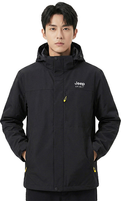 Jeep Spirit 中性款 簡約Logo 連帽防風外套