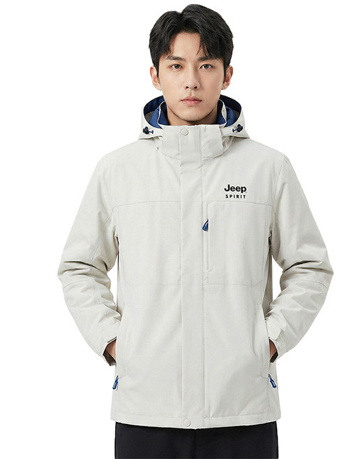 Jeep Spirit 男女通用簡約logo連帽防風外套