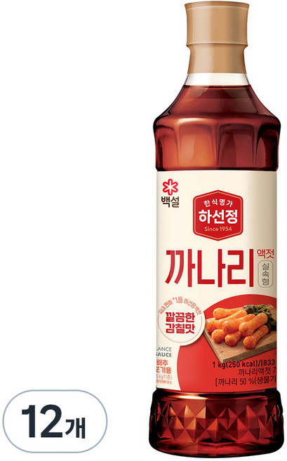 하선정 까나리액젓 실속형, 1kg, 12개