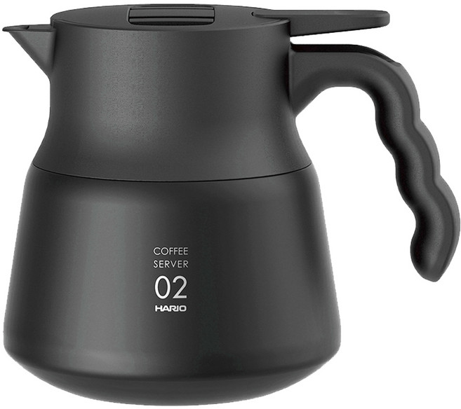 HARIO 好璃奧 V60 不鏽鋼保溫咖啡壺PLUS, 黑色, 600ml, 1個