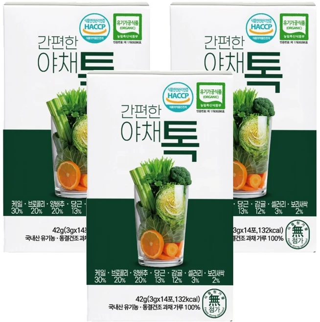 산마을 간편한 야채톡 14p, 3개, 42g - 쿠팡
