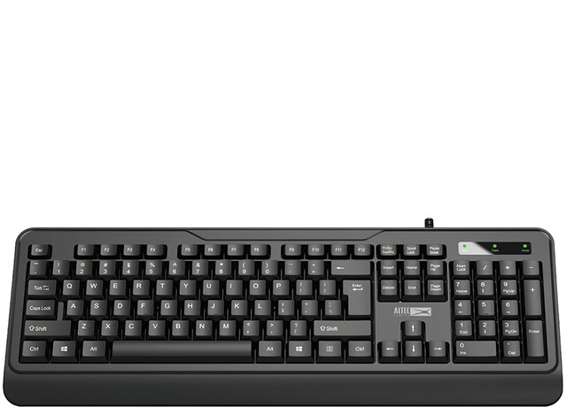 ALTEC LANSING 專業級有線鍵盤 104鍵 高光澤UV絲印油墨 防潑灑設計, Black, ALBK6331, 製造軸