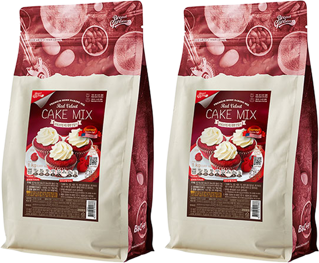 브레드가든 부드러운 레드벨벳 머핀믹스, 1kg, 2개