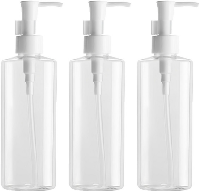 沐浴乳/洗髮乳/洗手乳 高身按壓瓶/分裝瓶 500ml, 透明色, 3個