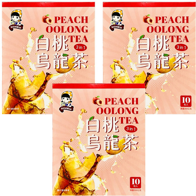SIGNWIN 三得冠 白桃烏龍茶粉, 20g, 10包, 3盒