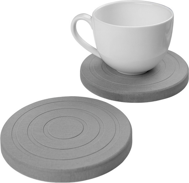 오르비아 규조토 컵받침 티코스터, 그레이, 2개