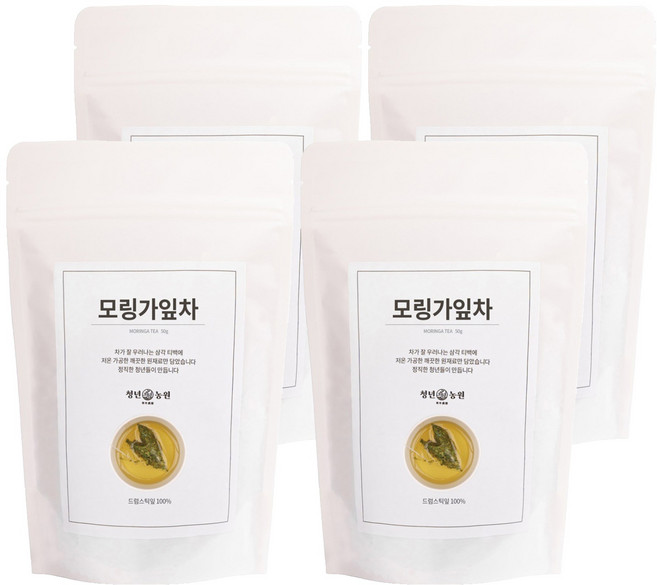 청년농원 저온가공 모링가잎차 삼각티백, 1g, 50개입, 4개