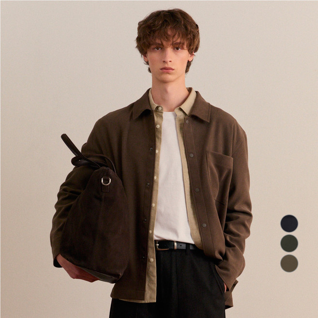 MIND BRIDGE 男性麂皮襯衫式夾克 MZWS6101