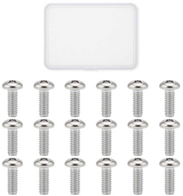 OON 탄소강 둥근머리 볼트 18p + 투명케이스 세트, 1세트, M8, 40mm